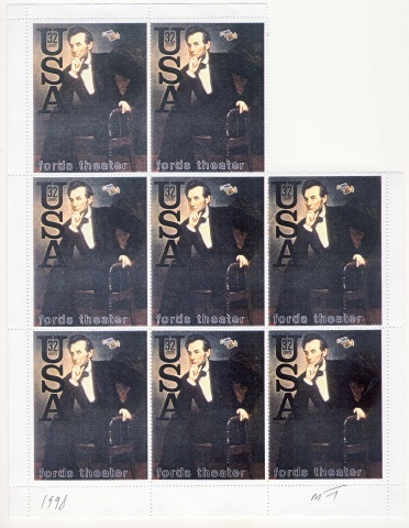 Michael Thompson Chicago artist, artistamps, Michael Thompson fake stamps, fake stamps, Ford's Theatre, Lincoln Assassination