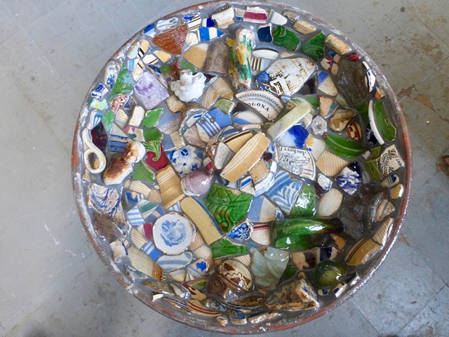 mosaic birdbath, DIY Birdbath, birdbath, mosaic
