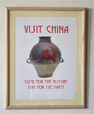 Chinese Travel Poster, Neolithic Chinese Pot, Ai Wei Wei, 