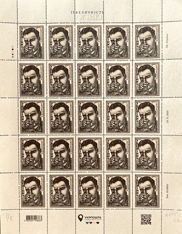 Ukrainian stamps, Ukrainian war stamps, Michael Thompson Chicago artist, fake stamps, stamp art, artistamps, 