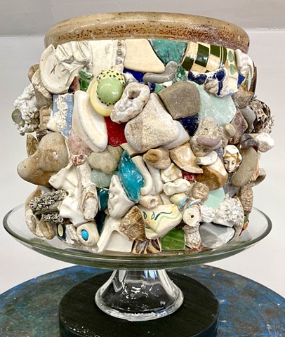 michael Thompson Chicago artist, memory jugs, ceramic sculpture, found object art