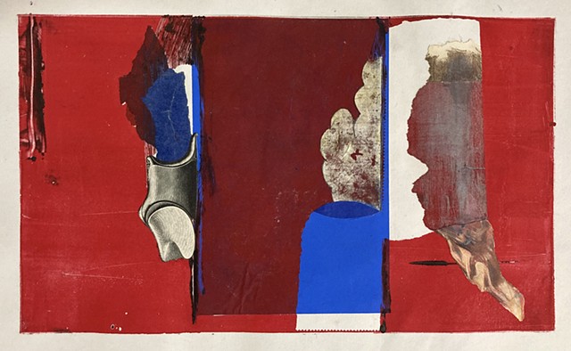 Michael Thompson Chicago artist, collage, abstract art, mono-print 