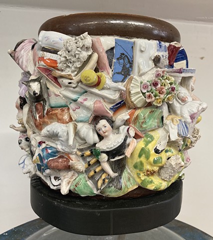 Michael Thompson Chicago artist, memory jugs, ceramic sculpture, found object art