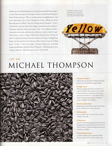 Michael Thompson Chicago artist, sculpture, taxi light, erector set sculpture