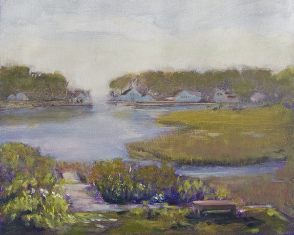 Farm Creek, Rowayton, Ct  oil on linen plein air