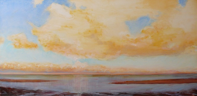 oil painting on Dibond, big clouds kissing, first in the series