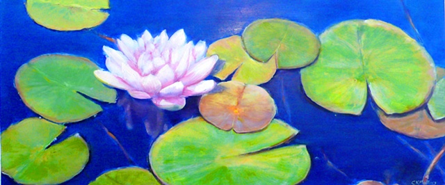 pink lily from the New York Botanical Garden, oil on Dibond