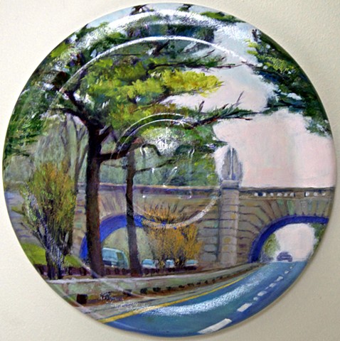 James Farm Bridge on Morris Minor Hubcap - sold