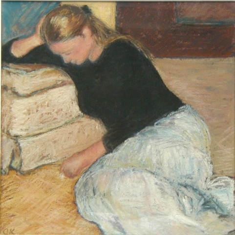 "Young Girl's Reflection" pastel-sold