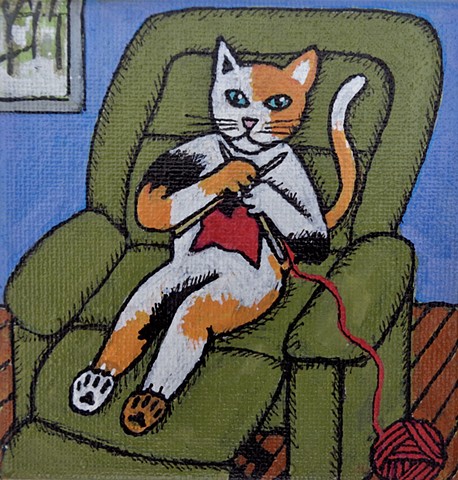 Cat with Skill (knitter)