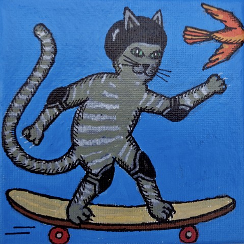 cat skateboarder