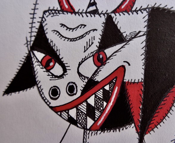 Red, white and bull (detail)