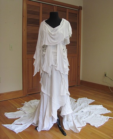 "Custom Maid" Wedding Gown, made of cleaning rags