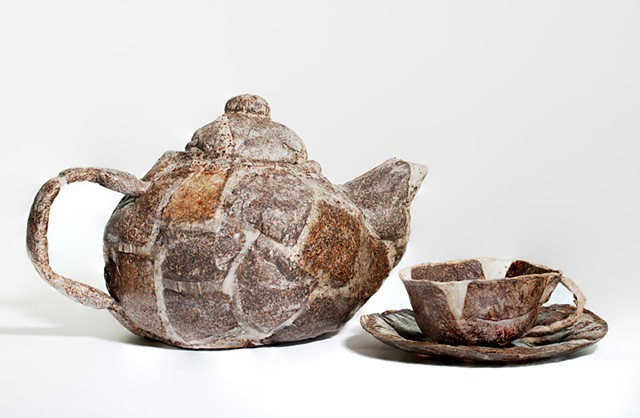 Conceptual Art Object, Teapot, Cup, Saucer, Tea bags