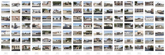 Archivo Territorio – Proyecto “Geografía” – Apeaderos – comarca: Tierra de Campos – provincia: Palencia. 112 fotografías de 21x29,7 cms/u. y 16 impresiones de texto sobre dibond de  9x16 cms/u.; instalación: 180x500 cms; 2017-18.