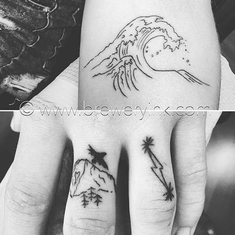 the ocean and some yosemite climbing tattoos
