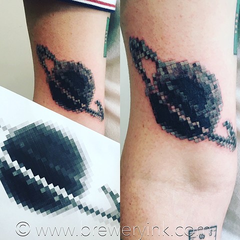 pixel saturn tattoo