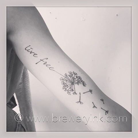 live free and dandelion tattoo