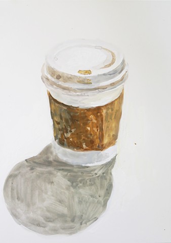 Kari Dunham, 40 Days Forty Sacraments, Day 13, gouache painting coffee cup