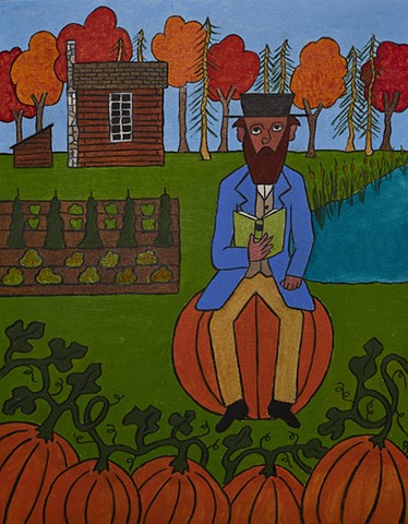 Thoreau Sitting on a Pumpkin