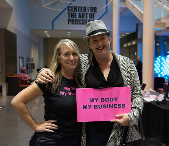 Michele Pred and Curator Christian Frock 

#HerBodyHerVote 
Yerba Buena Center for the Arts in SF