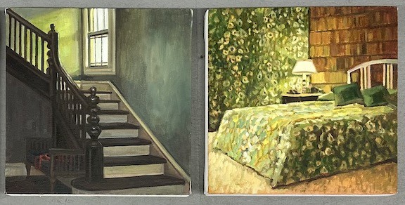 Two 12 x 12 inch paintings