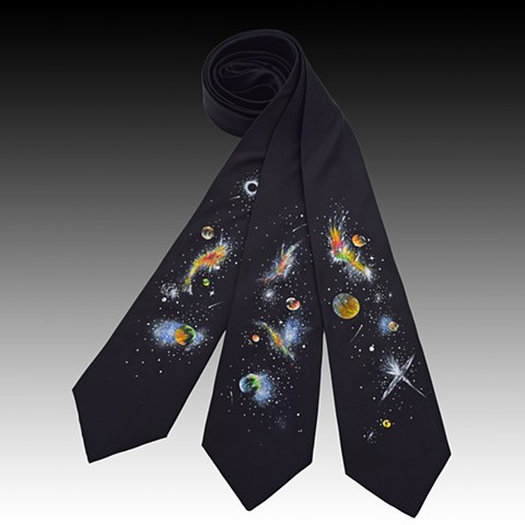 Galaxy Tie - silk/galaxy/blackbackground