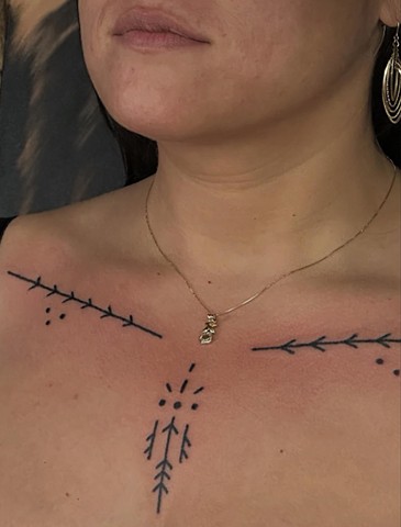 Handpoke Collar and Sternum 