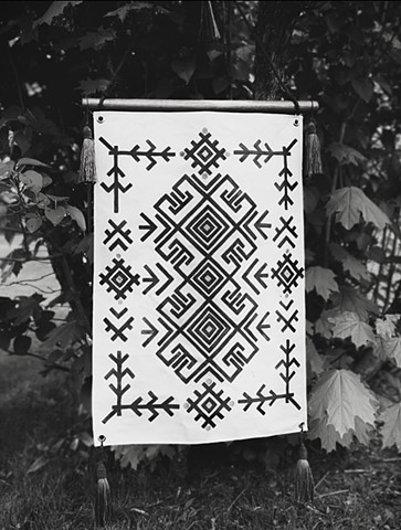Black Ink on Cotton Banner
