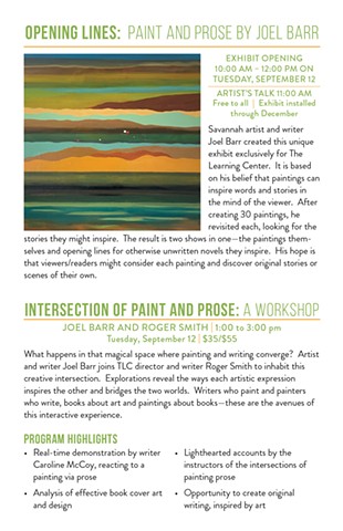 SOLO SHOW AND WORKSHOP:  PAINT AND PROSE