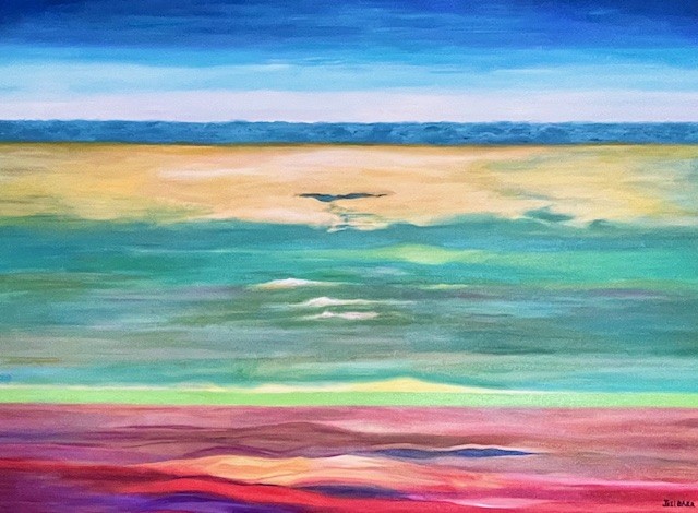 This abstract landscape offers many places the viewer can be present, living within story after story.