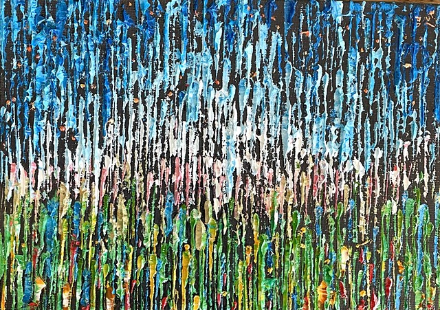 Landscape small abstract oil on canvas panel contemporary savannah artist joel barr