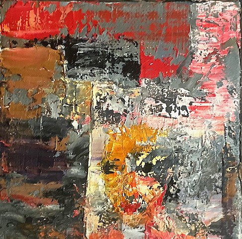 Small abstract with face by Joel Barr, Savannah artist