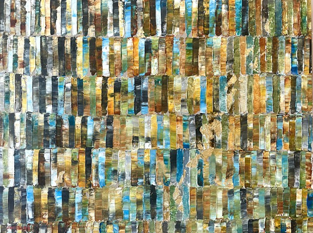 abstract oil painting with color bars by Joel Barr, Savannah artist