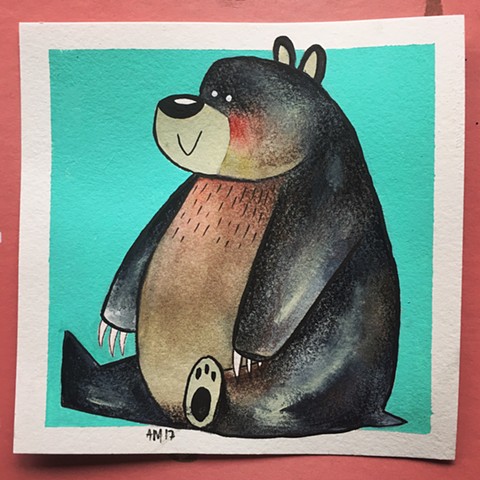 Bear, kids art, kawaii