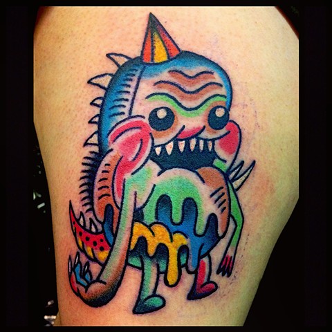 Party monster, kawaii tattoo