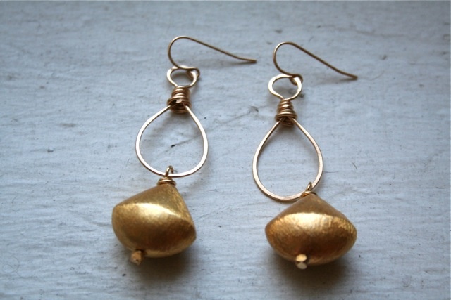 Sun Drop earring with gold vermeil bead