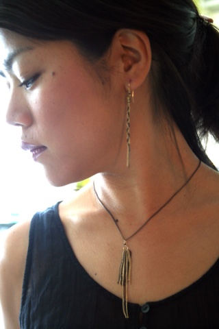 Michi wearing the Art Deco Necklace