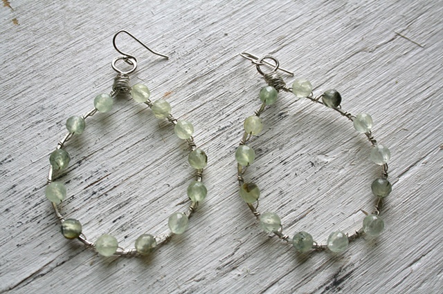 Serena earrings with prehnite beads