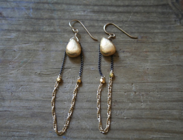 Gold Tear Earring