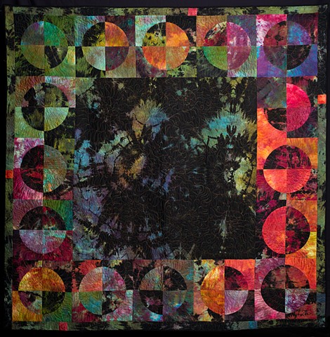 Art quilt made with hand dyed art cloth