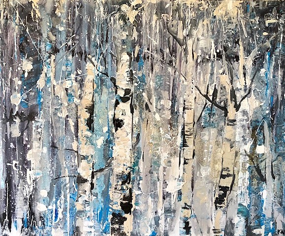 cool  early winter birches
