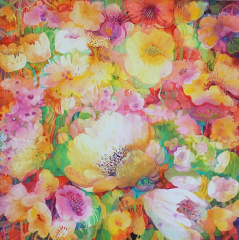 painting overflowing with blossoming flowers