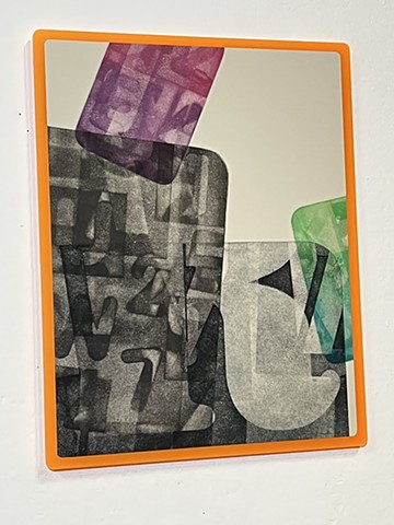 Printed on acid free rag paper then mounted on fluorescent acrylic with archival pressure sensitive film