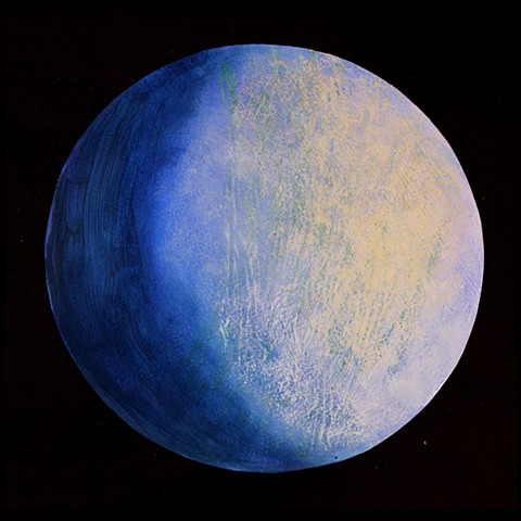 Blue Waxing Gibbous Moon