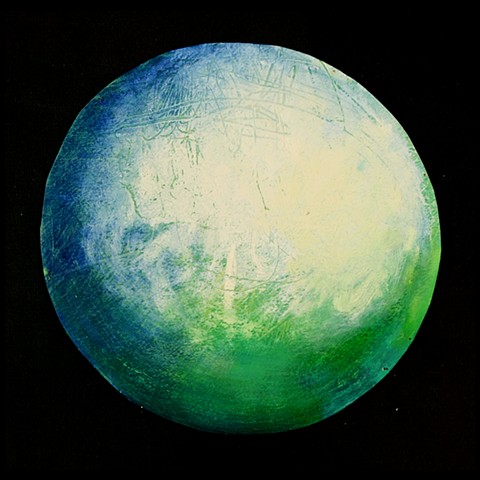 Green Waxing Gibbous Moon