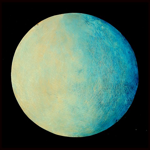 Clouded Blue Gibbous Moon