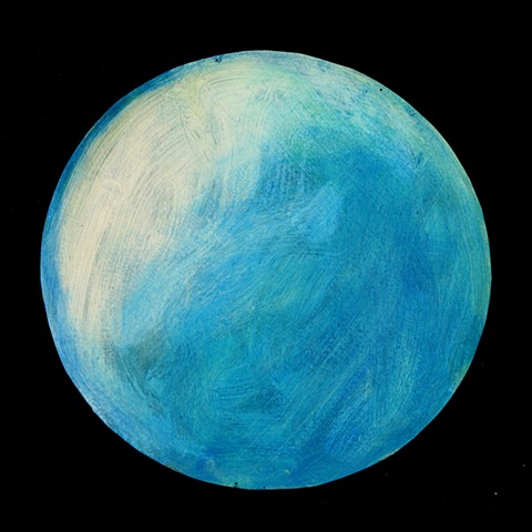 Sky Blue Waning Crescent Moon