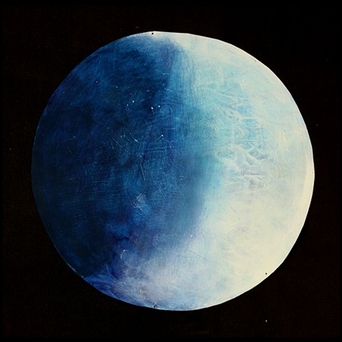 Blue Waxing Quarter Moon