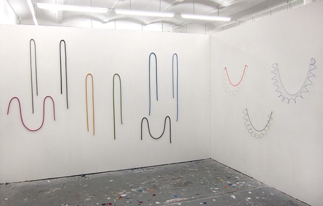 Felt Strips and Necklaces, Studio Installation